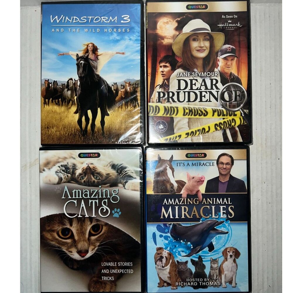 Animal DVDs NEW Amazing animal miracles Dear Prudence  Windstorm 3 Amazing Cats!